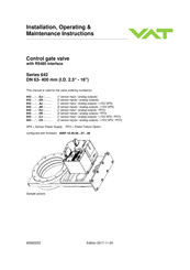VAT 642 AK Series Installation, Operating,  & Maintenance Instructions