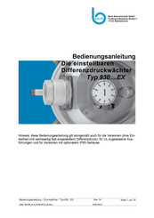Beck 930.80B EX Operating Instructions Manual