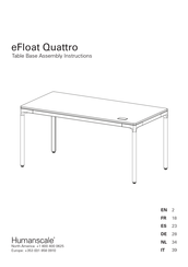 Humanscale eFloat Quattro FQ12448D Series Assembly Instructions Manual