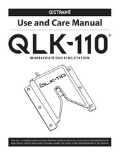 Q'STRAINT QLK-110 Use And Care Manual