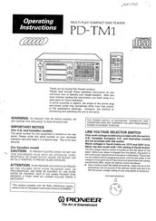 Pioneer PD-TM1 Operating Instructions Manual
