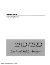 Fluke DNI NEVADA 232D Operating Manual