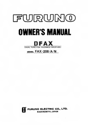 Furuno FAX-208 Owner's Manual