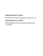 APA 16540 Operating Instructions Manual