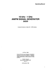 IFR 2022D Operating Manual