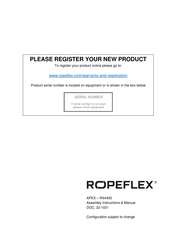 Ropeflex RX4400 Assembly & Instruction Manual