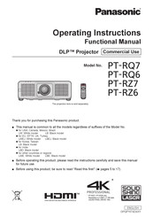Panasonic PT-RQ7 Series Operating Instructions Manual