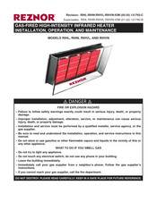 Reznor RIHL Installation, Operation And Maintenance Manual