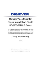 Digiever DS-8228-RM UHD Quick Installation Manual