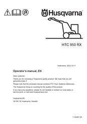 Husqvarna HTC 950 RX Operator's Manual