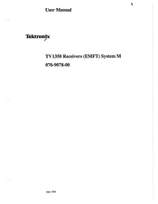 Tektronix 070-9078-00 User Manual