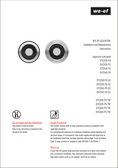 WE-EF EVC330-FS Installation And Maintenance Instructions Manual
