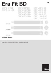 Nice E FIT M 3017 BD Instructions And Warnings For Installation And Use