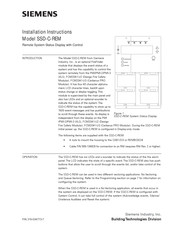 Siemens SSD-C-REM Installation Instructions Manual