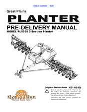 GREAT PLAINS PL5705 Predelivery Manual
