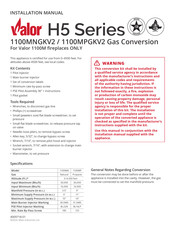 Valor 1100MPGKV2 Installation Manual