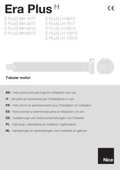 Nice Era E PLUS LH 12012 Instructions And Warnings For Installation And Use