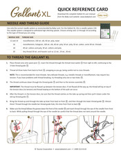 Baby Lock Gallant XL Quick Reference Card