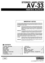 Yamaha AV-33 Service Manual