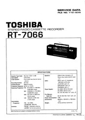 Toshiba RT-7066 Service Data
