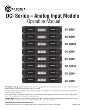 Harman Crown DCi 4 1250 Operation Manual