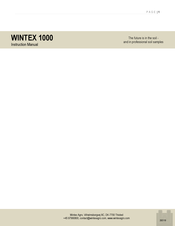 Wintex Agro WINTEX 1000 Instruction Manual