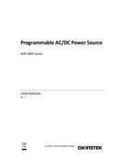 GW Instek ASR-3400HF User Manual
