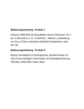 Clatronic HDM 3420 EK Instruction Manual