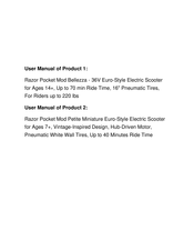 Razor Pocket Mod Petite Owner's Manual