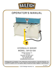 Baileigh Industrial SH-5216A Operator's Manual