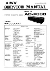 Aiwa AD-F660 Service Manual