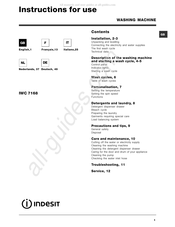 Indesit IWC 7168 Instructions For Use Manual