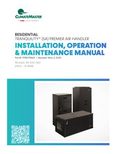 Nibe ClimateMaster Tranquility SA 024-060 Series Installation, Operation & Maintenance Manual
