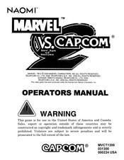 Capcom NAOMI Marvel vs Capcom 2 Operator's Manual