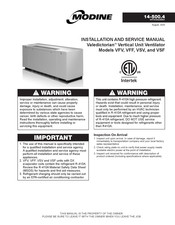Modine Manufacturing Valedictorian VSV Installation And Service Manual