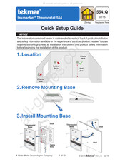 Watts Industries Tekmar tekmarNet 554 Quick Setup Manual