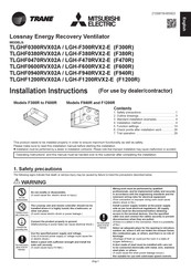 Mitsubishi Electric TRANE TLGHF0940RVX02A Installation Instructions Manual