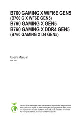Gigabyte B760 G X WF6E GEN5 User Manual