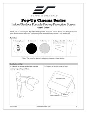 Elite Screens Pop-up Cinema POP92H User Manual