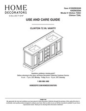 Home Decorators Collection Clinton 72AL Use And Care Manual