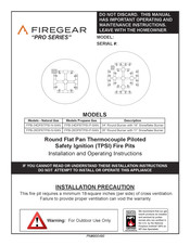Firegear PRO FPB-34DPSTPSI-P-SAN Installation And Operating Instructions Manual