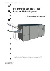 Plockmatic SD-450e Operator's Manual