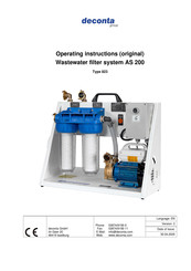 deconta AS 200 Operating Instructions Manual