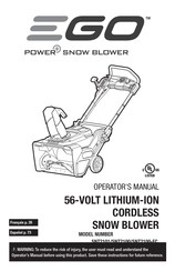 Ego Power+ SNT2101 Operator's Manual