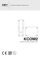 Key Automation COMRX2 Instructions And Warnings For Installation And Use