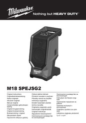 Milwaukee M18 SPEJSG2 Original Instructions Manual