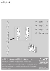 Assa Abloy MSL mFlipLock access 26571SV Assembly And Operating Instructions Manual