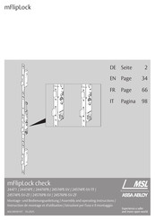 Assa Abloy MSL mFlipLock check 24476PB Assembly And Operating Instructions Manual