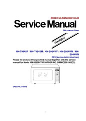 Panasonic NN-S944WM Service Manual