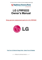 LG LRE30451ST Service Manual